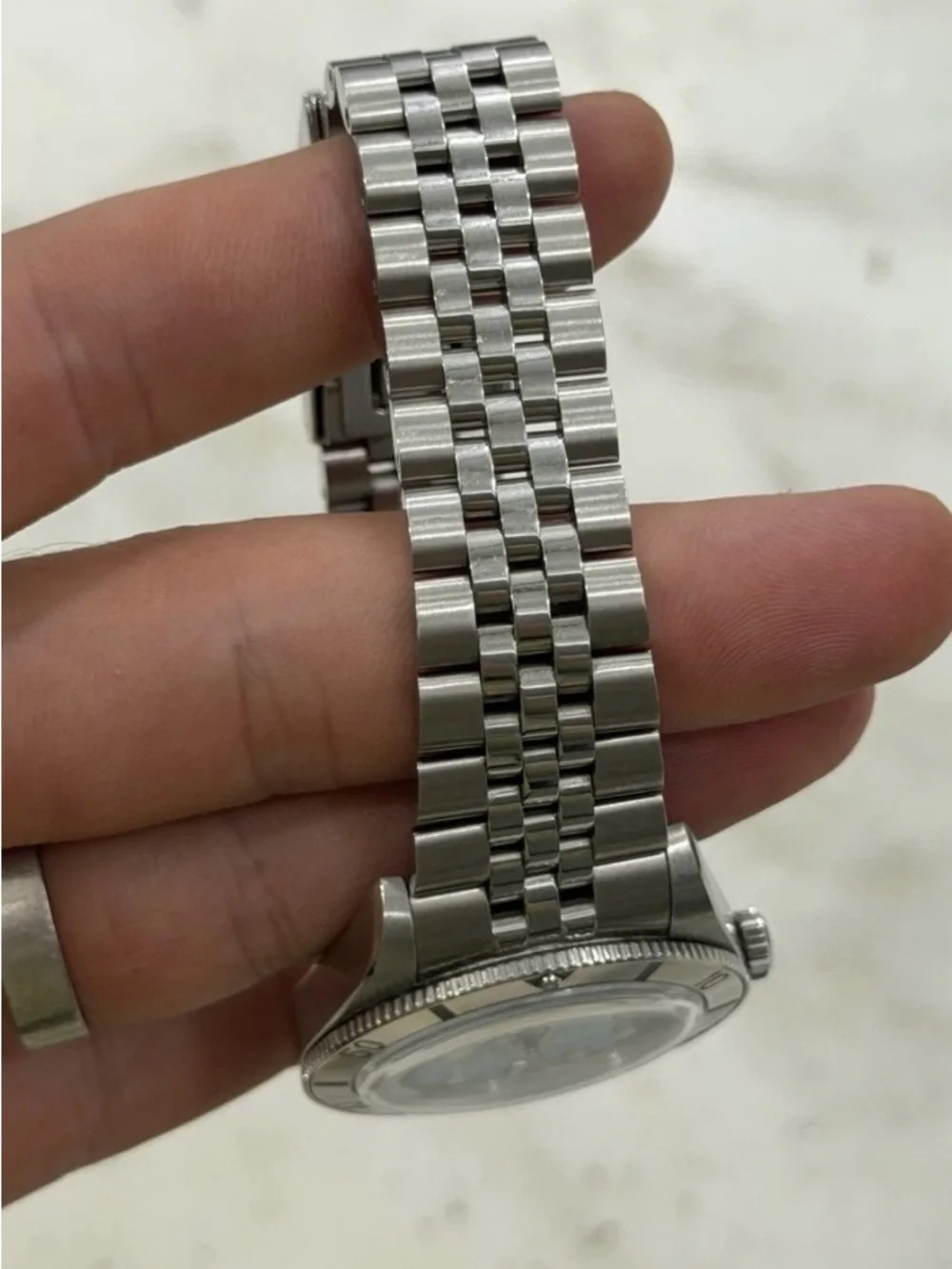 Tudor Stainless Steel Watch with Ice Blue Dial and Jubilee Bracelet